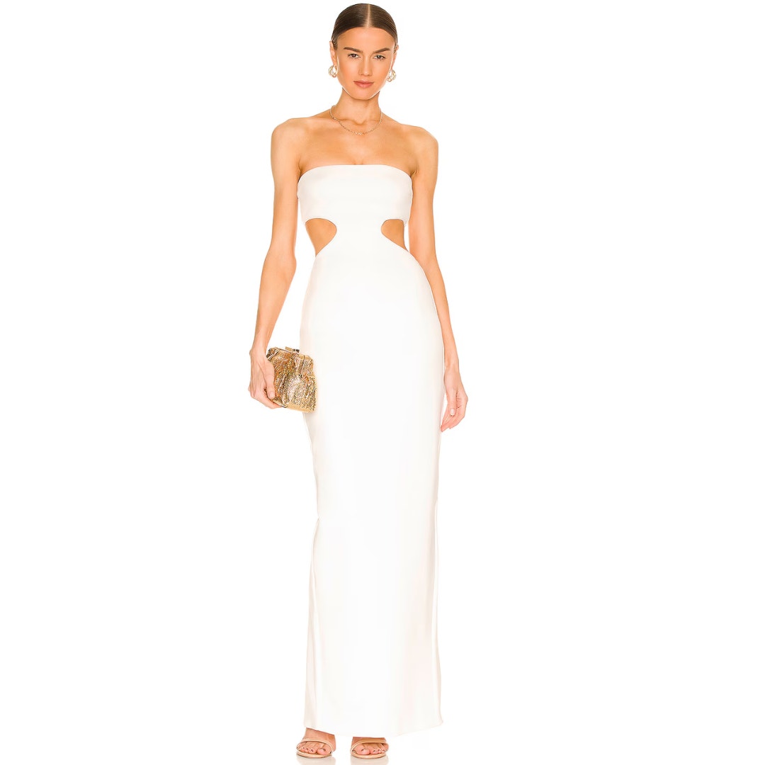 Natalie Rolt Carmen Gown In White Nwt Size 1 (S)